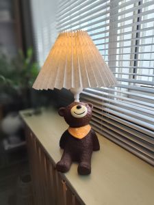 Cute Bear Lamp Boys Birthday Gift Childrens Room Cartoon Dog LED Baby Bedroom Bedside Lamp Country Style Non-smart Control