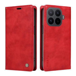 szhaiyu | Leather Wallet with Card Holder Magnetic Flip Phone Case for Xiaomi Mi 15 15T 17 17T Pro Max Ultra Lychee Grain Protective Cover