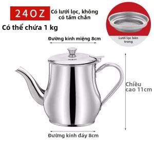 BAIXITANG | Bình Rót Dầu Inox Dày Có Lọc