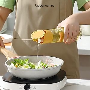 Botol Minyak 500ml Oil Bottle Kaca Tutup Otomatis Food Grade Kecap Asin Wijen Sesame Storage Pot FREE STICKER TATARUMA SOSOGU