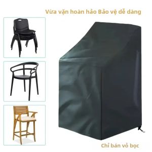 2 Chiếc Oxford Chống Thấm Nước Bọc Ghế Ngoài Trời Chống Bụi Sân Vườn Bảo Vệ Nội Thất Có Thể Xếp Chồng Lên Nhau Ghế Có Tay Có Túi Bảo Quản