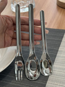 Portable Childrens Spoon Fork Set Stainless Steel 304 Dessert Spoon Baby Toddler Feeding Utensils Student Diningware