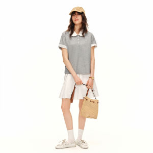DUSHU | Layered Collar Polo Shirt Slimming