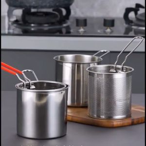 หม้อทอดสแตนเลส หม้อทอดอเนกประสงค์ หม้อทอดพร้อมชั้นวาง HE0070