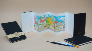 MEEDEN Portable Watercolor Paper Sketchbook: 140lb/300gsm Acid Free Concertina Sketchbook for Travel - Accordion-Fold 100% Cotton Water Color Journal Paper for Wet/Dry Techniques Cold Press