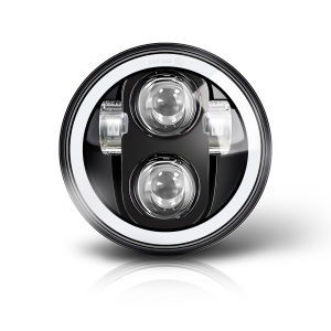 HAOLIDE Universal Led Headlight 5.75inch Round for Motorcycle High Low Beam Light White Yellow Halo DRL For off-road use