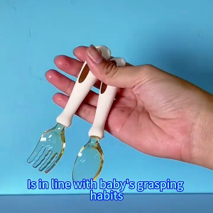 Baby Silicone Spoon and Fork Set With Case Baby Tableware Set Training Spoon for Baby Kids