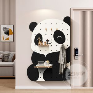 Cartoon Healing Hole Board Storage Rack Childrens Room Wall Mounted Display Shelf No Drilling Required Universal Rectangular Shelf