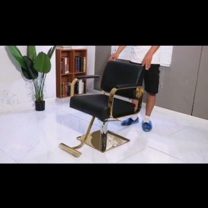 Fashion High-End Hairdressing Chair Hairdressing Shop Chair Barber Chair Simple Hair Salon Stainless Steel Rotating Lifting Hair Cutting Chair