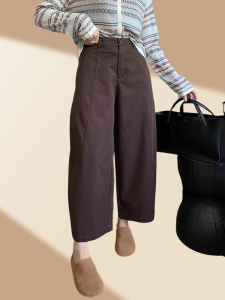 High Waist Wide Leg Pants Womens Casual Style Korean Fashion Autumn 2025 Curvy Knife Edge Slimming Casual Trousers