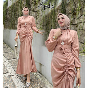 Myesha - Dress Kondangan Polos Serut Seragaman Bridesmaid