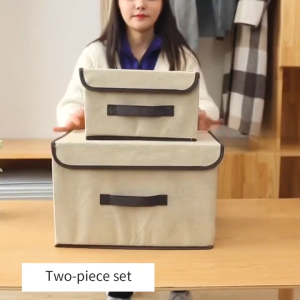 Foldable non-woven fabric storage box 2-in-1 clothing and toy folding storage box portable dustproof storage box