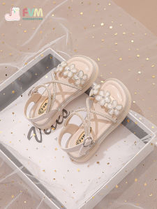 Princess Style Childrens Sandals Crystal Soft Bottom Summer Shoes for Little Girls Toddler Footwear Fashionable Breathable