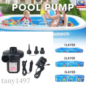2 in 1 Electric Swimming Pool Air Pump with 3 Pin Malaysia Plug & 12V Car Boat Electric Blower Pump