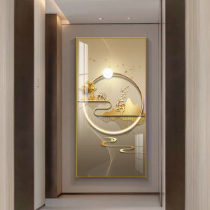 Entrance Painting Modern Minimalist Entrance Corridor Mural Light and Shadow Fu Lu Entrance Aisle Wall Painting Crystal Porcelain Hanging Painting