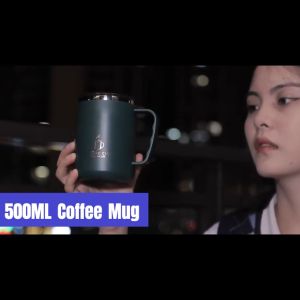 304 Stainless Steel Vacuum Mug Thermos Coffee Cup With Handle Portable Large Capacity Stainless Steel Coffee Mug Rewvvi
