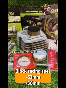 Combo EX5 DREAM WAVE100 [TAIKOM] Racing Block 53MM 56MM FULL SET Cam Racing Clutch Disk Cdi unit no cut off Spring Clutch Gasket Top Set "MOTORMAJU"