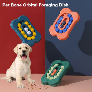 DY Loving Dog Intellectual Toys Puppy Souptoys Training Toys Food Track Bone Shaped Orbital Foraging Dish