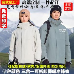 Three-in-One Detachable down Jacket Mens Workwear Outdoor Winter Coat for Couples Urban Outdoor Anti-static Flame Retardant