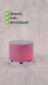 Speaker Mini Bluetooth Retak LED BT Audio Bulat Kecil S10U Portable Lampu Music MP3 Receiver