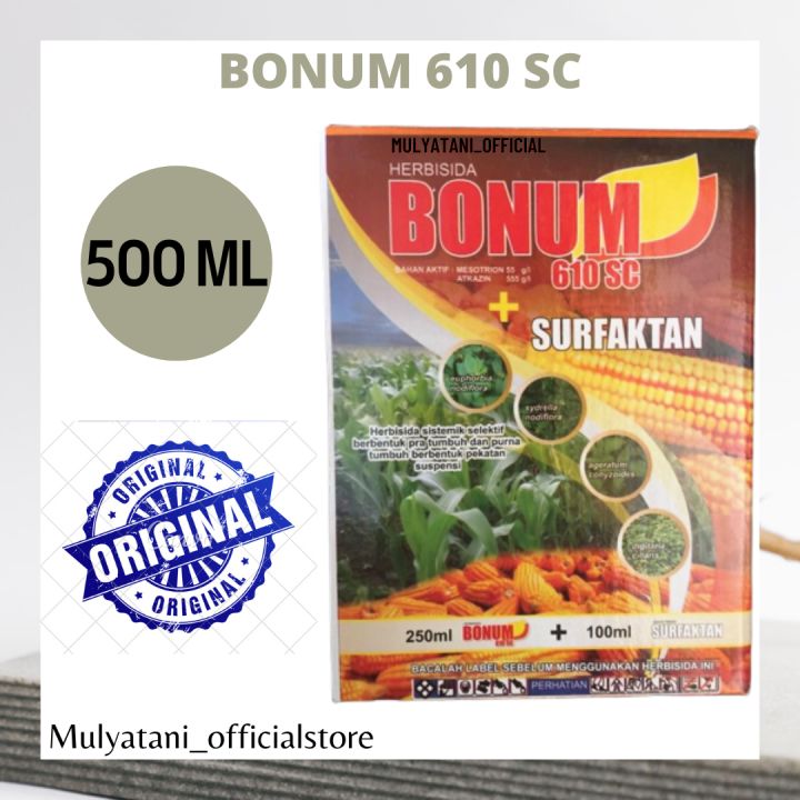 Herbisida Selektif Racun Obat Pembasmi Hama Gulma Rumput Bonum 610SC Herbisida Untuk Tanaman Jagung 500 ML Original Paling Ampuh Biar Mati Sampai Akar Ampuh