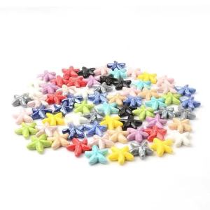 10Pcs 18mm Ceramic Beads Starfish Shape Colorful Floral Glazed Porcelain Handmade Beads for Jewelry Making DIY Pendant Crafts