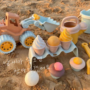 Large Sand Digger Toy for Children Beach Playtime Wheat Straw Ice Cream Truck Dump Truck Building Sandcastle Fun