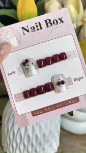 [ Mã LC9 ] Nailbox chân thiết kế đỏ đô Kitty