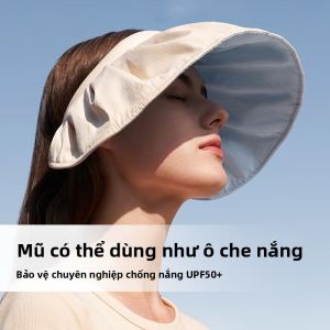 Mũ Chống Nắng Đi Biển Cỡ Lớn Cho Nữ Che Chắn Toàn Diện Chống Tia UV Có Lỗ Để Tóc Đuôi Ngựa Mũ Che Nắng Mùa Hè