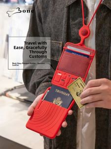 Bone | Passport Holder Travel Document Protector Multi-Function Ticket Board Card Case