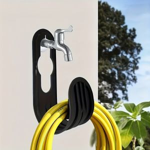1pcHousehold Wall-mounted Garden Telescopic Water Pipe Storage Rack Outdoor Hanging Hook Garden Finishing Hose Storage Rack
