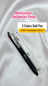 FCI 4 in1 Multicolor Ballpoint Pens 1 pcs Available 3 Colors Ball Pen With 1Automatic Pencil Smooth For School Office Supply (Sold per piece)