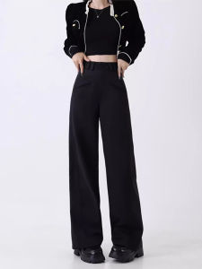 High Waist Straight Leg Workwear Pants Womens plus Size Spring Slimming Design Casual Wide Leg Suit Style Trousers