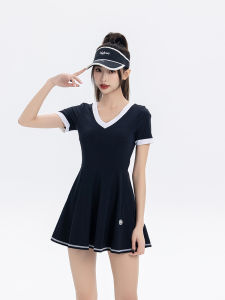 Haibao Star Brand One-Piece Swimsuit Womens Casual Hot Springs Swimwear Short Sleeve Slimming Sporty Leisure Swimwear