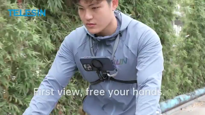 TELESIN MagSafe Magnetic Smartphone Neck Mount Max - Hands-Free Silicone Phone Holder Fix Binaural Strap iPhone Android MNM-002