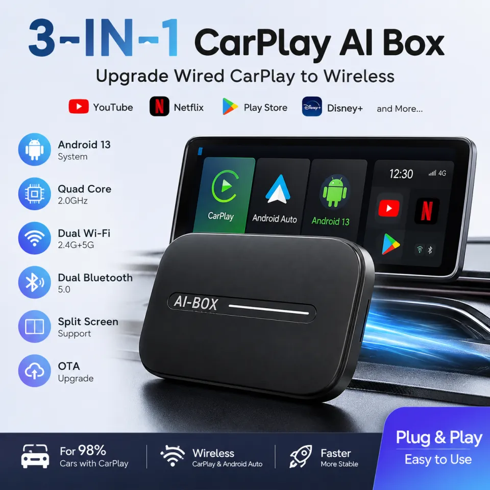  ナビ用　ANYFAR OEM UPGRADE KIT CarPlay ANYFAR | CarPlay AI Box Android 13, 3 in 1 Wireless CarPlay