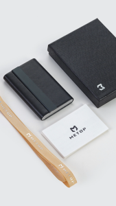Personalized Name Stainless Steel Business Card Box Customized Engraving PU Leather Card Holder Gift