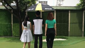 ร่มกอล์ฟสองชั้น กัน UV ขนาด 52 นิ้ว PGM Golf Umbrella Double-layer สีเหลือง (YS004)