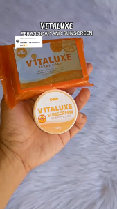 Vitaluxe Sunscreen + Free Soaps for Melasma Pekas Hyperpigmentation Dark Spots Sunburn UVA/UVB Protection with Titanium Dioxide Niacinamide Aloe Vera Glycerine & Collagen Peptide