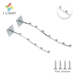 （Wholesale/1 CTN）19.5/24.5cm Wall Mount Hanger 5Balls/7Balls Wavy Clothes Display Rack Hook With Screw