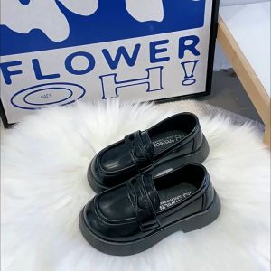 Korean doll Shoes for kids girls Black School shoes Flats Shoes for baby Girls kids shoes size28-37