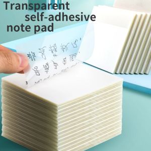 50 Sheets Creative Transparent PET Waterproof Posted It Sticky Note Pads Notepads Posits for School Stationery Office Supplies