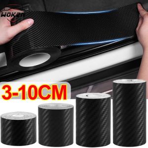 【WOKEN】10/7/5/3/1M 3D Nano Carbon Fiber Car Sticker DIY Protective Strip Threshold Bumper Rearview Mirror Anti-Scratch Tape