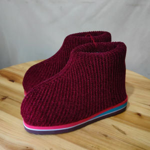 Handcrafted Wool Cotton High Top Shoes with Sponge Inner And Thickened Rubber Outsole for Men And Women Winter Warm Anti-Slip Shoes