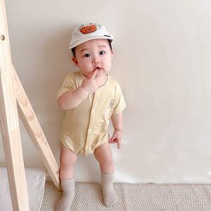 Baby Summer Thin Clothes for Babies Boneless Modal Short-Sleeved Folio Buckle Triangle Rompers Infant Cover Clothes