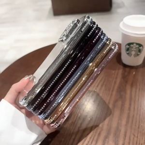 Berlian! Rhinestone Plating Side Transparent Soft Phone Case With Glitter Lens Films Protection For iPhone 16 15 14 Pro Max Plus 16e 13 12 11 Pro Max Fashion Diamond Phone Cover Clear Shockproof Phone Casing