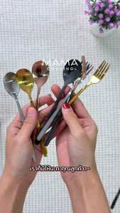 ช้อนกาแฟ ชา เกาหลี สแตนเลส ส้อมผลไม้ เค้ก สีเงิน ดำ ทอง ทองแดง รุ้ง ยาว 14 cm