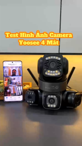 [Mẫu Hot] Camera Yoosee 4 Mắt Kép – Xem 3 Màn Hình – Xoay 360 Độ – Độ Phân Giải Khủng 3K – Đàm Thoại 2 Chiều