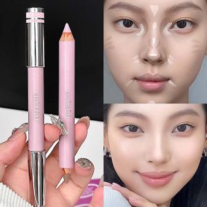 Double Ended Highlighter Contour Stick For Face Nose Shadow Waterproof Long Lasting Creamy Smooth Natural Matte Pink Contour Pen