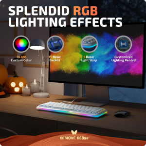 Kemove K68se Gaming Mechanical Keyboard60% Percent Keyboard with Clicky Blue SwitchRGB BacklightUltra-Compact Mini 68 Keys Anti-Ghosting for PC Windows Gamer Typist